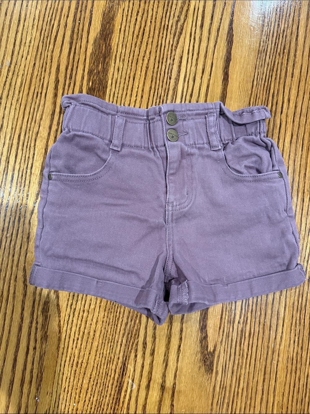 Jamie Kay Mauve Paperbag Waist Cotton Shorts